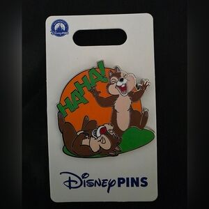 2025 Disney Parks Chip & Dale Ha Ha! Rolling Laughing On Floor OE Pin NEW
